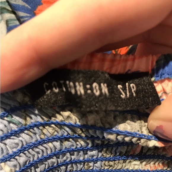 Cotton On Women's Size Small Blue Orange Tropical Mini Sundress Spaghetti Straps - Picture 5 of 7